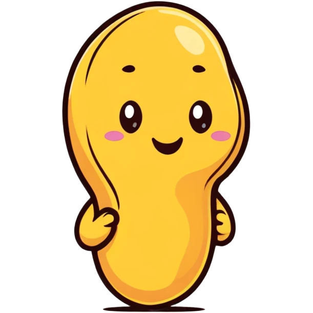cute peanut character with happy face emoji