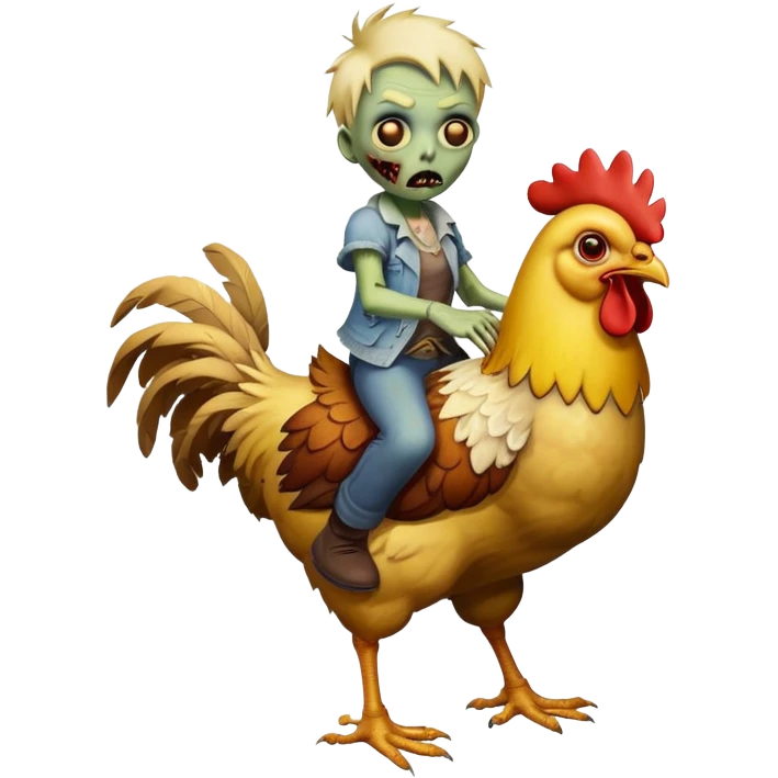 zombie riding a chicken emoji