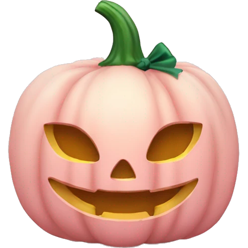 Light pink Pumpkin with a bow emoji