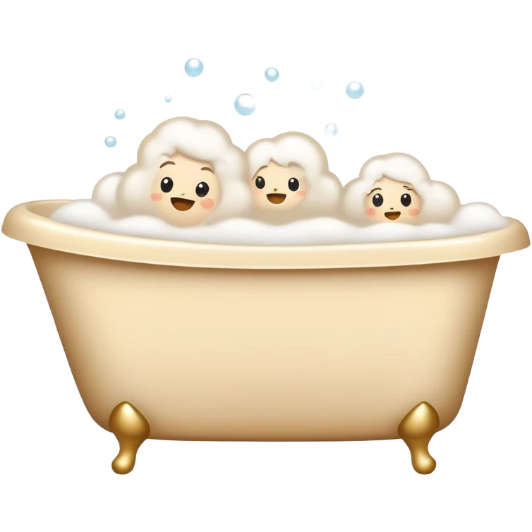 Beige bath with white foam emoji