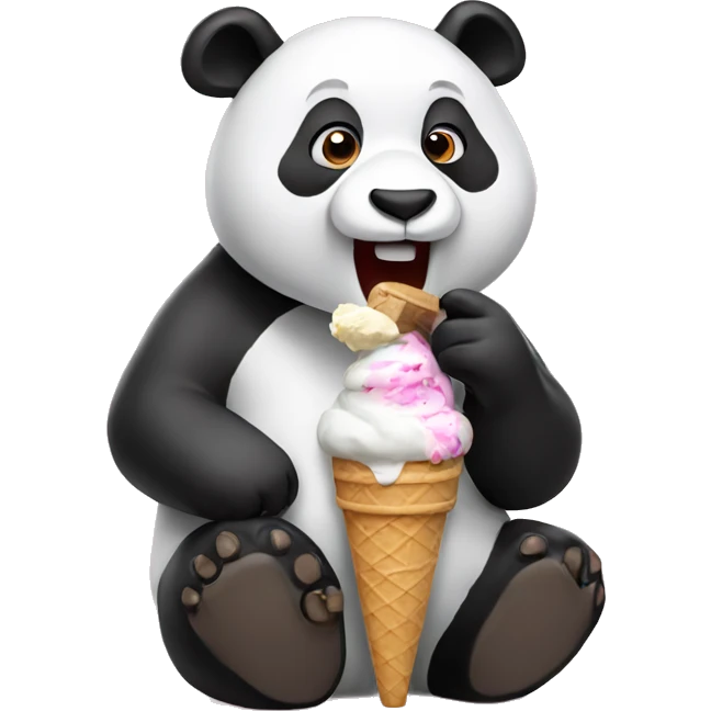 Panda eating ice cream emoji