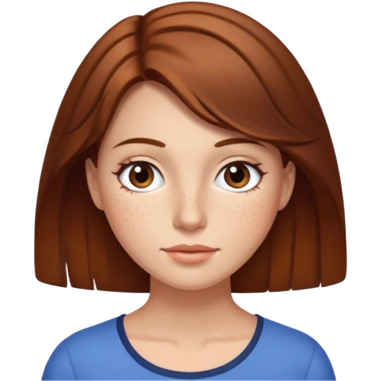 frau mit braunem haar und heller haut, ohne sommersprossen emoji