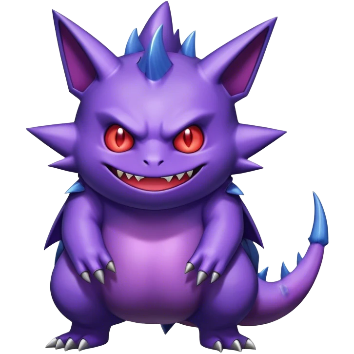 Shiny Dark Gengar-Haunter-Nidorino-fusion-hybrid full body emoji