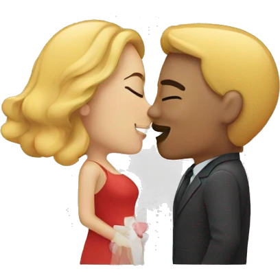 A couple in love kissing emoji