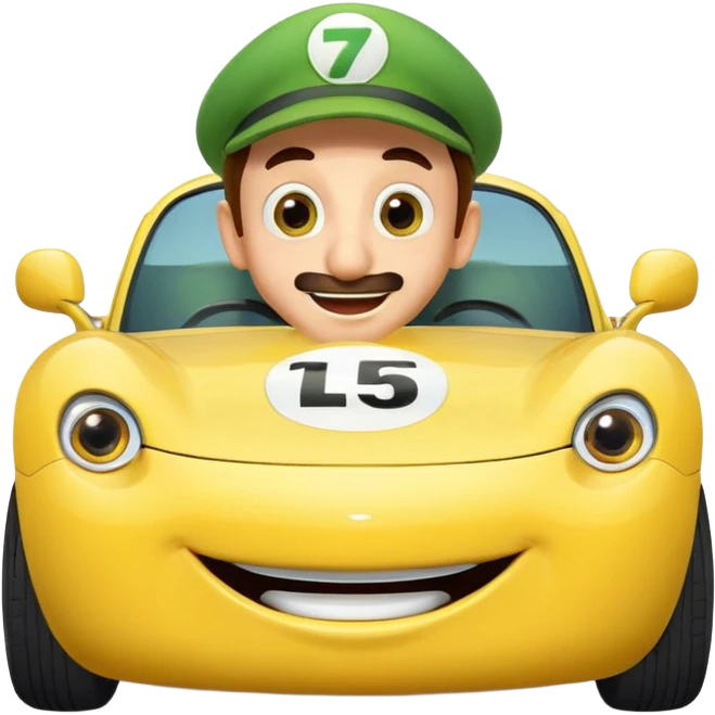 Luigi from Cars, excited expression emoji
