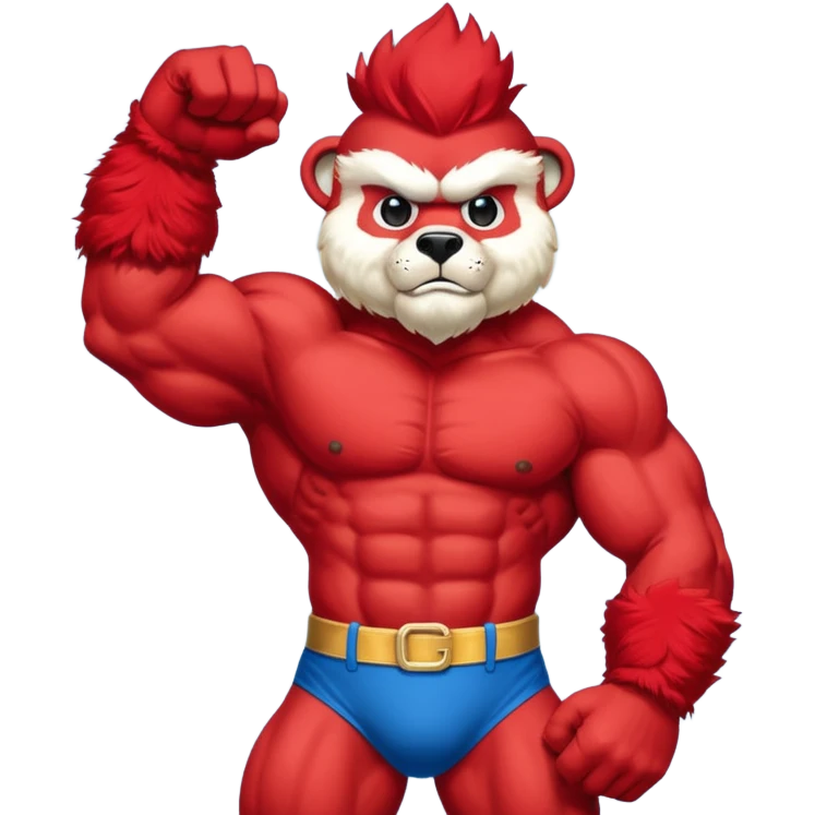 Can you create a emoji of threw Nebraska Cornhusker mascot sitting on top of the UCLA Bruin mascot emoji