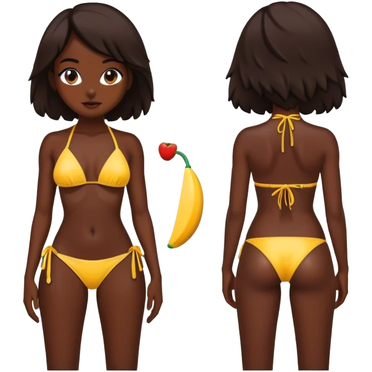 Dark skin girl in bikini emoji
