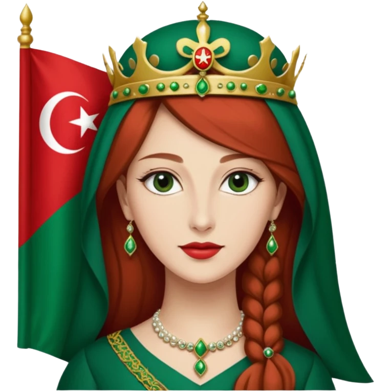 Хюррем‑султан с флагом османсокй империи emoji