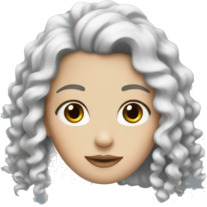 White girl with curly black hair  emoji
