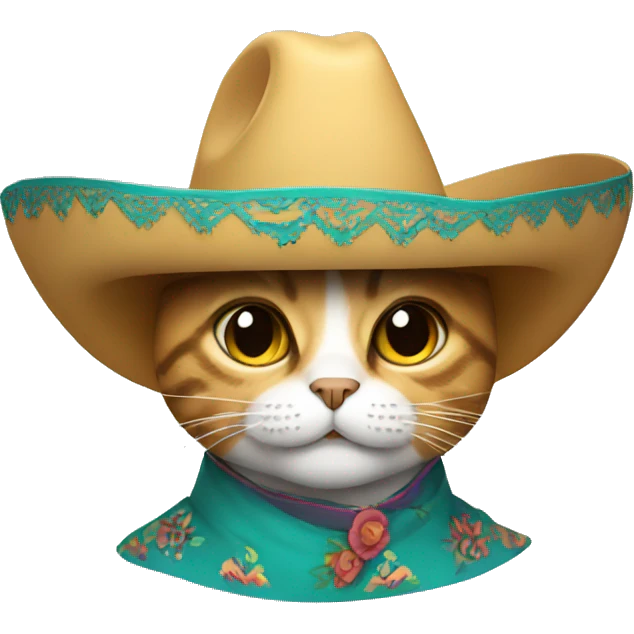 cat wearing a mariachi hat emoji