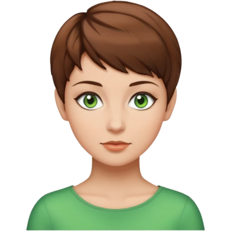mujer pelo marron pixie cut emoji