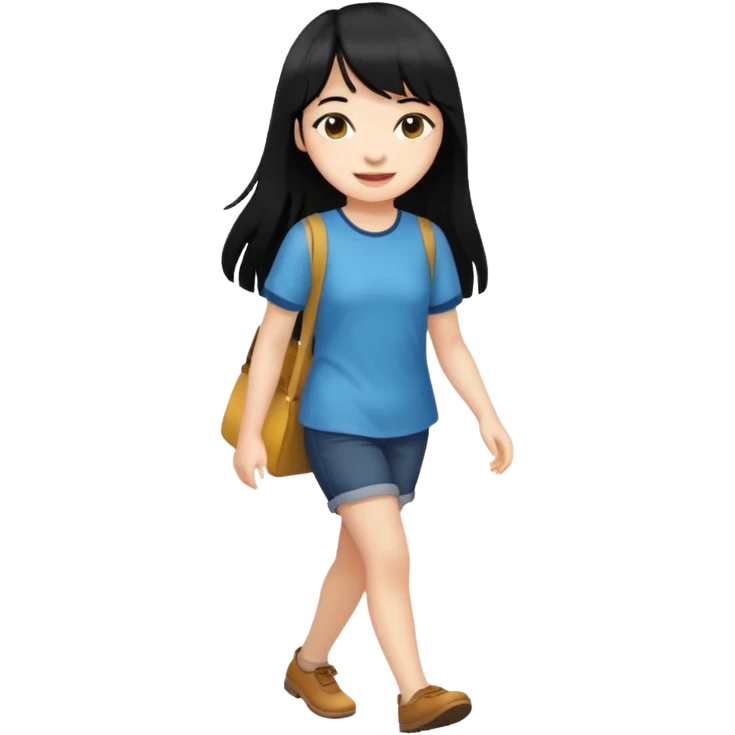 fringe black color long hair girl walking


 emoji