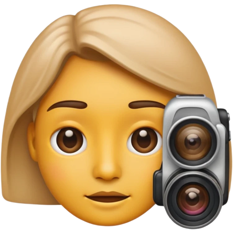 facial recognition emoji, a face with a camera or lens icon, apple emoji style emoji
