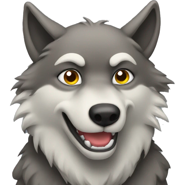 Wolf texting emoji