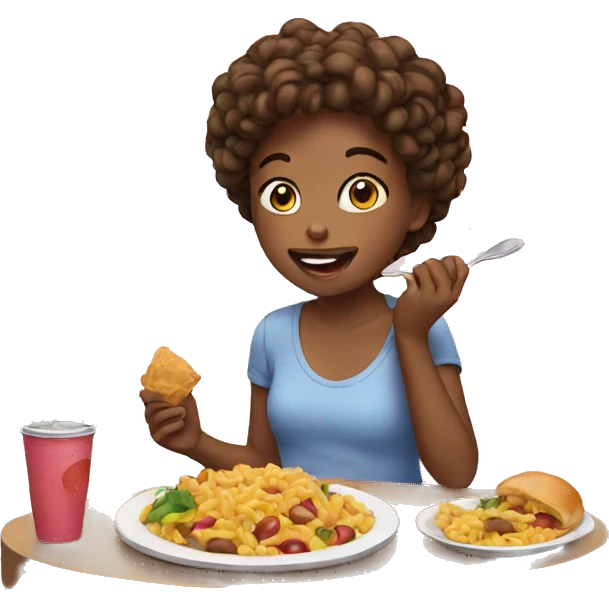 girl eating food emoji