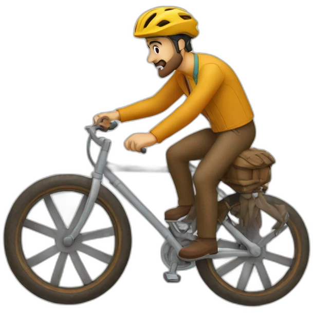 un leon manejando una bici emoji