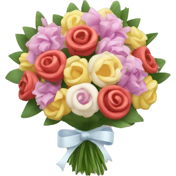 Bouquet prepared from ribon emoji