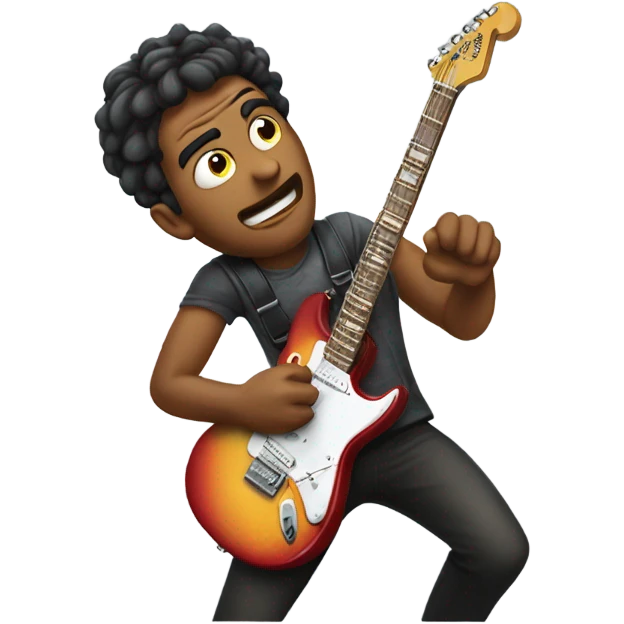 Man shredding on the guitar emoji