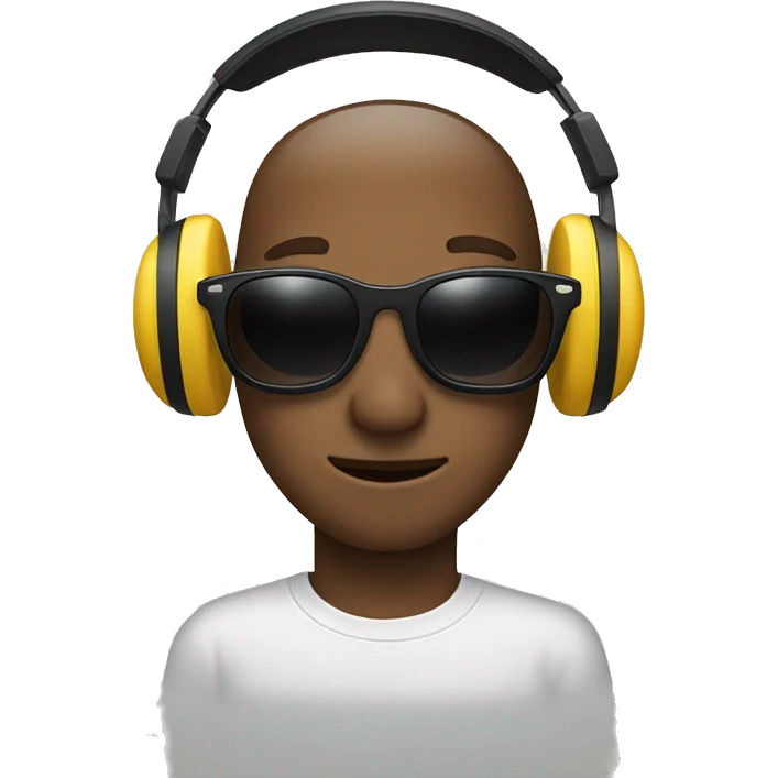 sunglasses emoji face wearing headphones emoji