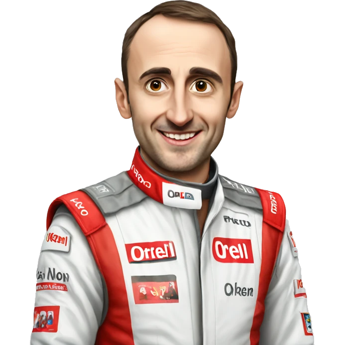Make me an emoji of Robert Kubica with his Orlen Costume emoji