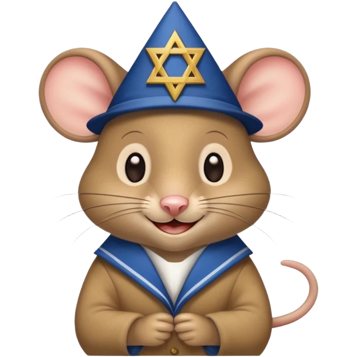 A jewish mouse wearing a star of david emoji