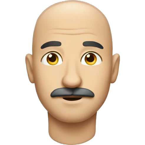 bald man with mustache  emoji