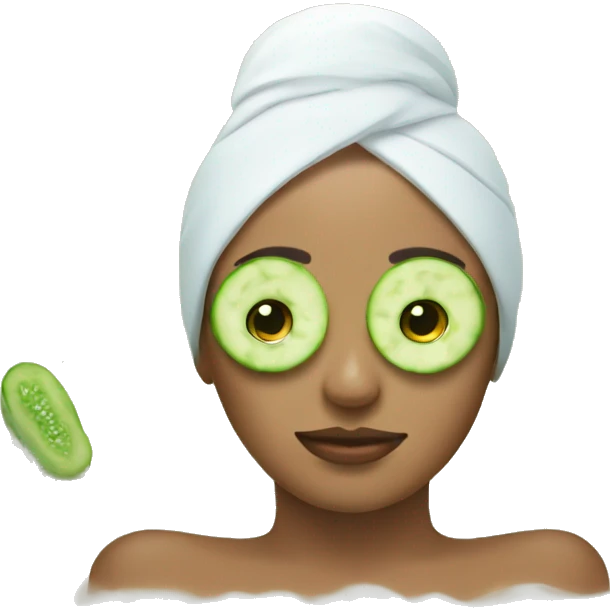 Spa with cucumbers on eyes emoji