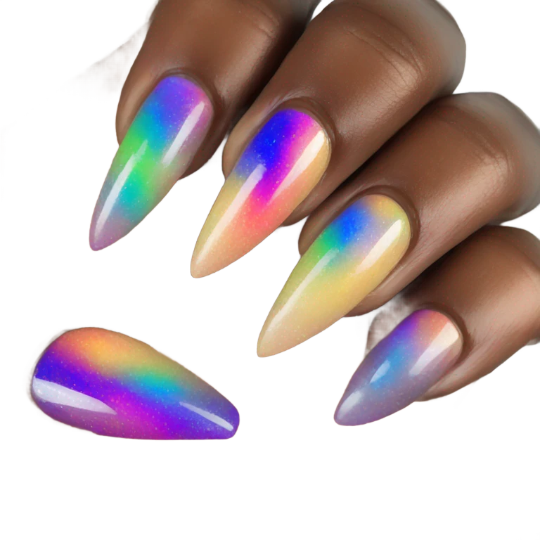 Multicolor aura nails emoji
