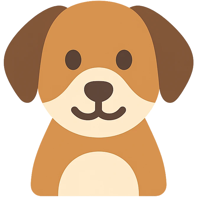 brown and white cartoon dog color icon emoji