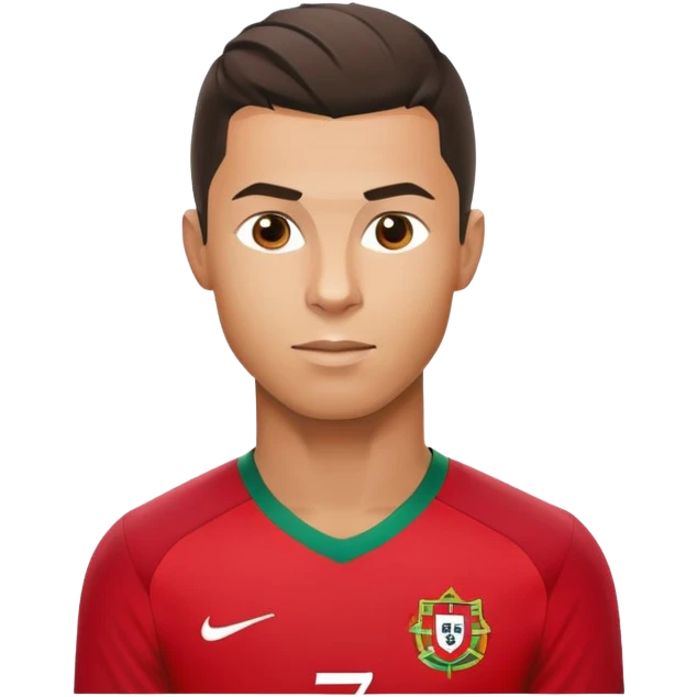 Cristiano Ronaldo soccer player in Portugal jersey number 7 emoji
