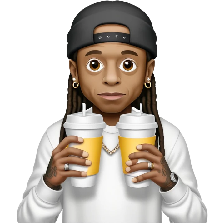 lil wayne holding two styrofoam cups emoji