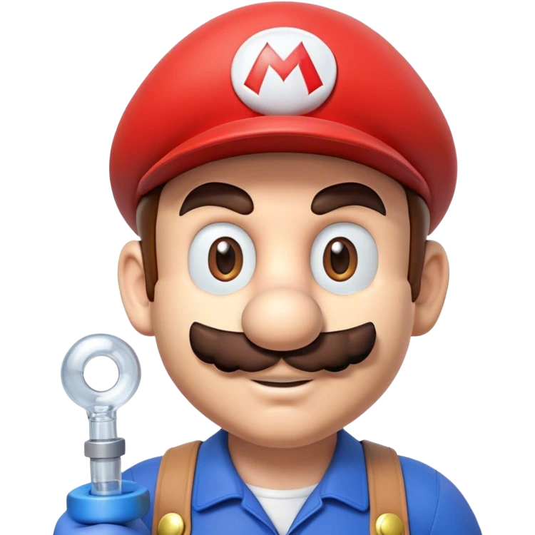 super mario, plumber from nintendo, cartoony style, 3d artwork, no cast shadows emoji