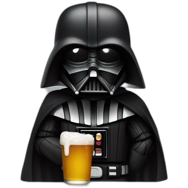 Dark vador avec une bière emoji