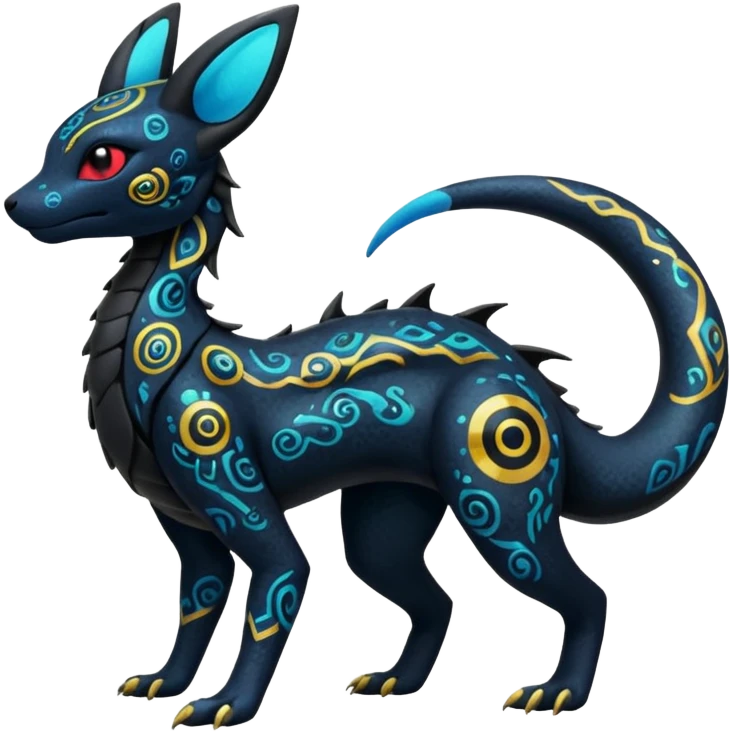 Nebulae Salandit-Umbreon-Fakémon-hybrid-creature (full body)  emoji