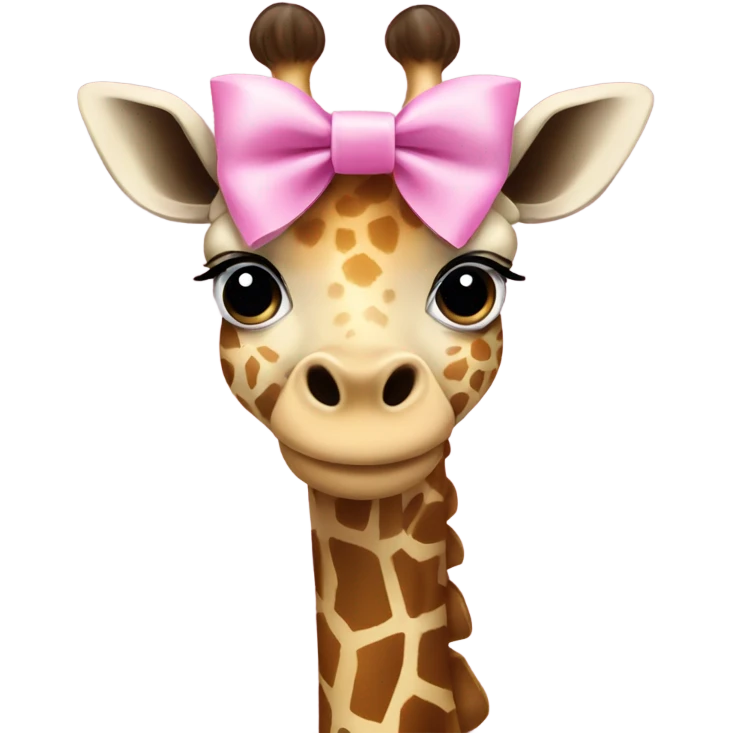 Giraffe wearing a pink bow emoji