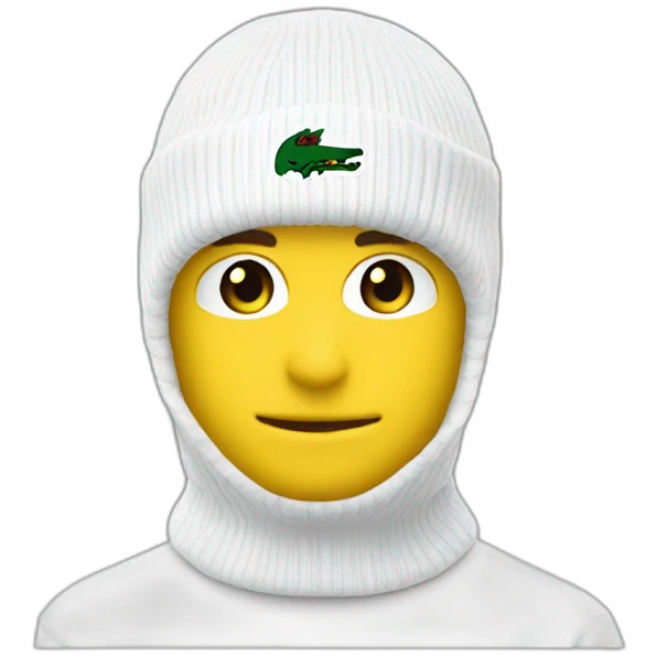 white boy lacoste balaclava with lacoste emoji