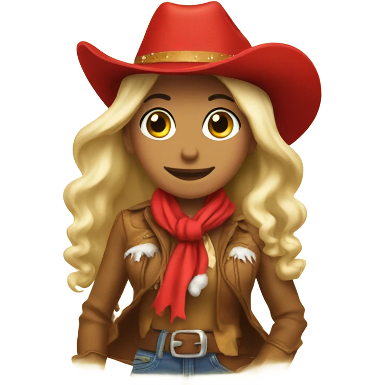 Red cowgirl Christmas  emoji