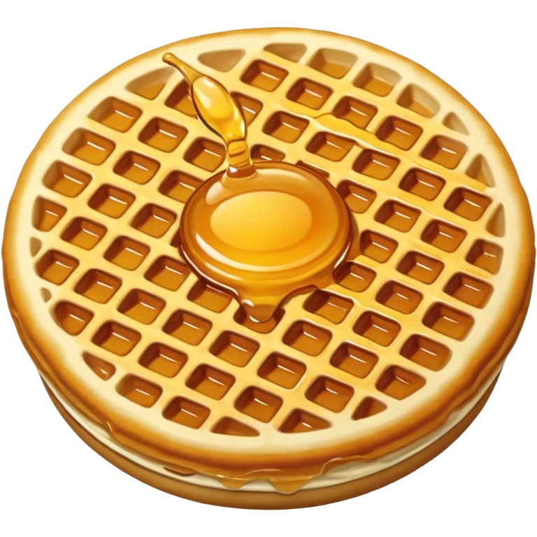 round waffle with honey emoji
