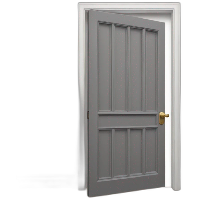 one open door wood color gray style perpective emoji