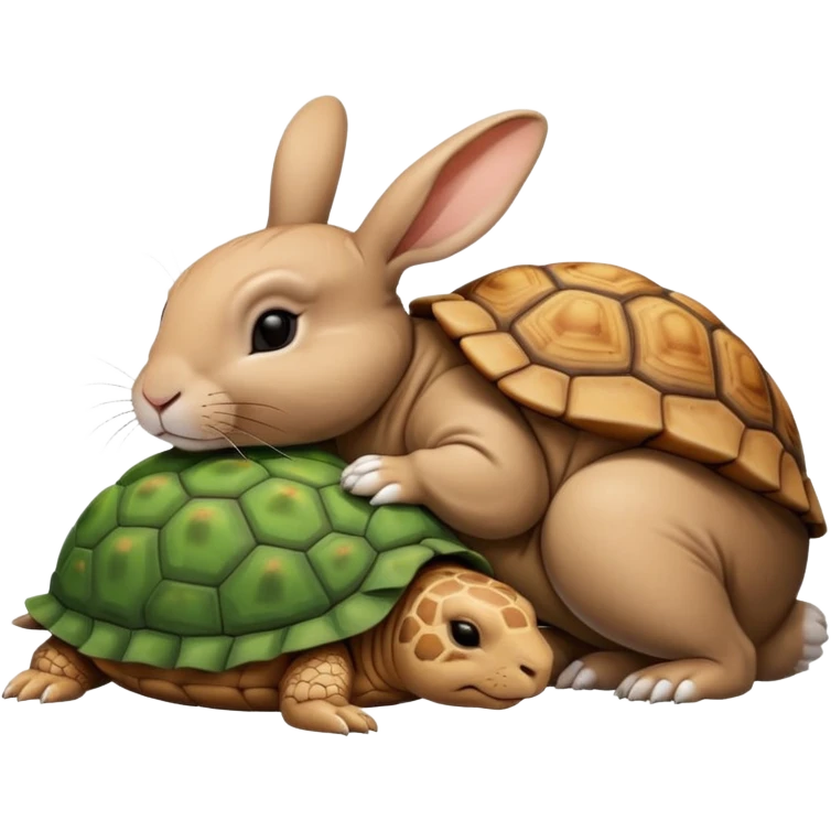  lapin et tortue qui dorme emoji