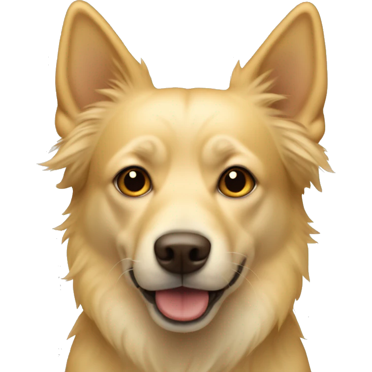 light yellow dog, pointy ears, brown eyes, light brown nose emoji