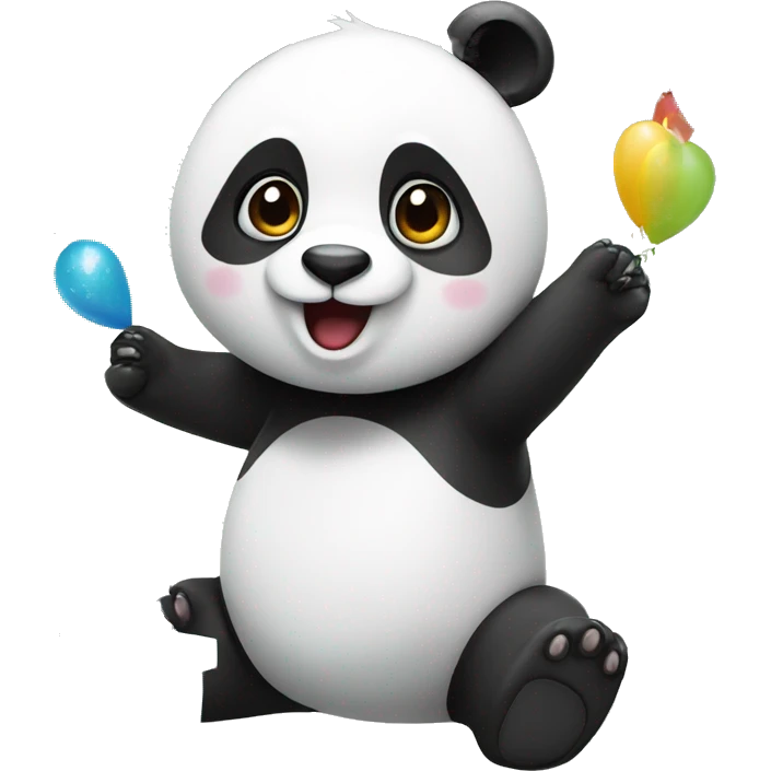 Panda celebrating birthday and coding emoji