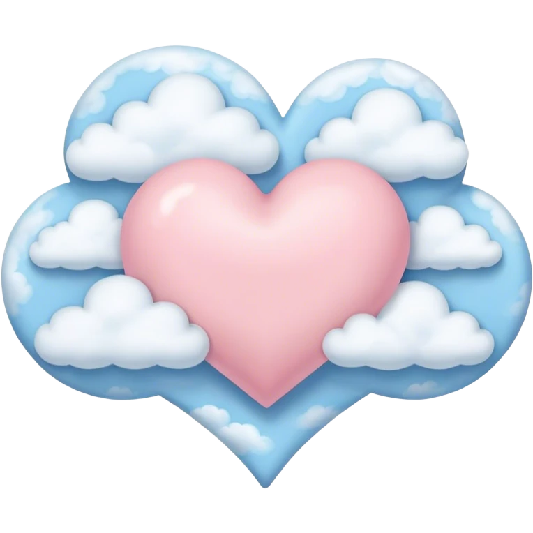 Pastel heart with clouds emoji