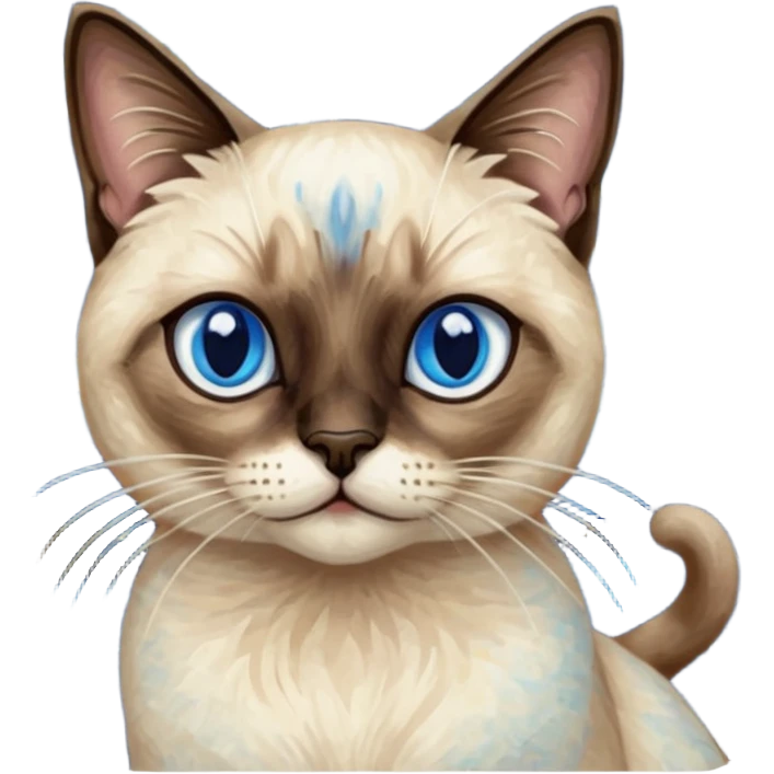 Siamese cat and starry night van gogh emoji