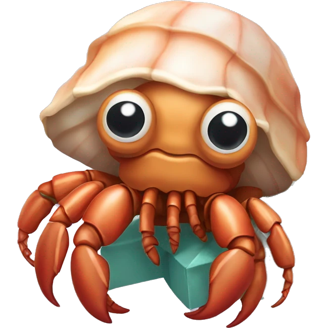 Cute hermit crab with a bow  emoji
