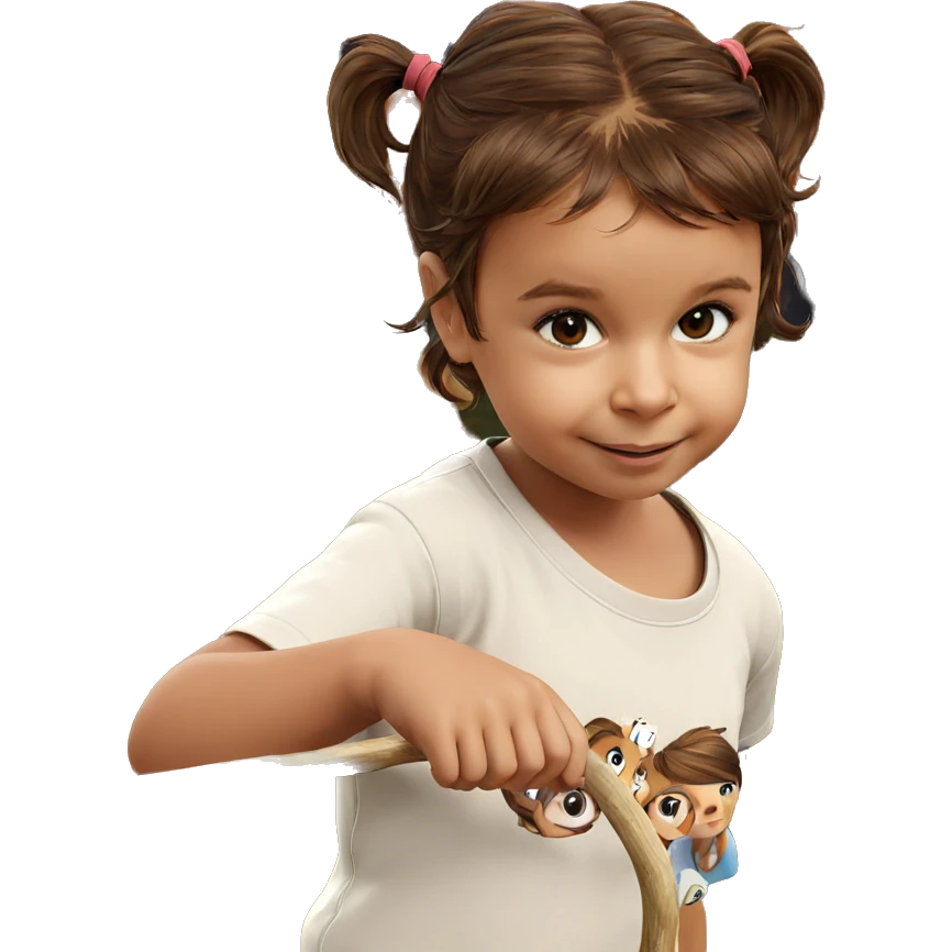 brown haired girl in nature emoji