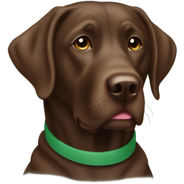 Chocolate lab with sage green collar emoji