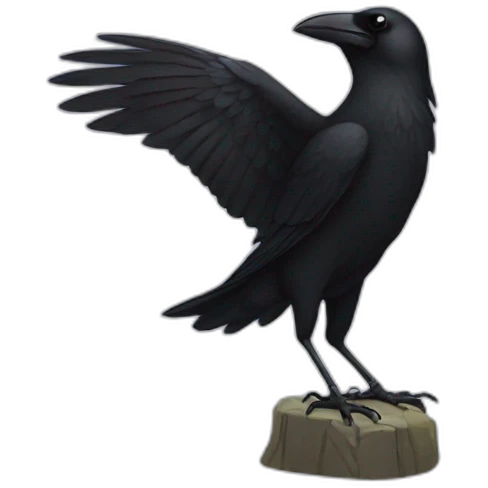 Crow doing a salute emoji