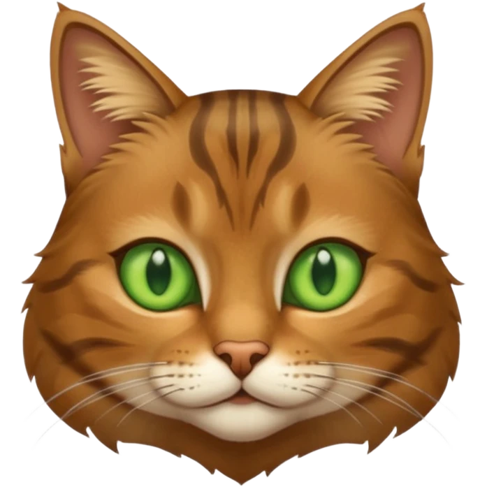 A european cat brown with lighter green eyes emoji