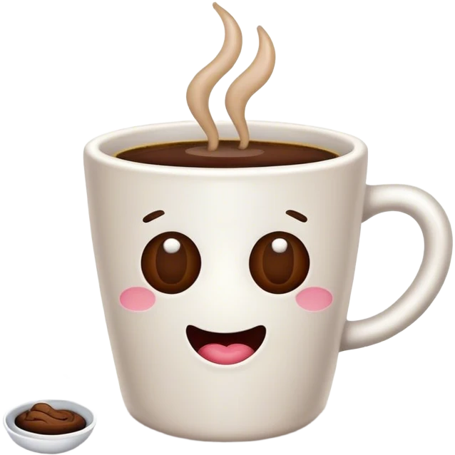 poop drinking coffee emoji
